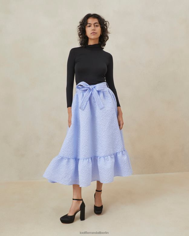 Loeffler Randall Frauen Carrie-Rüschen-Tellerrock RHV8H249 Blau Kleidung