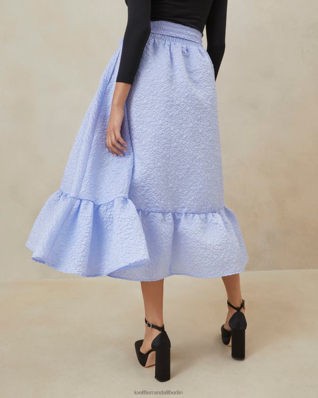 Loeffler Randall Frauen Carrie-Rüschen-Tellerrock RHV8H249 Blau Kleidung