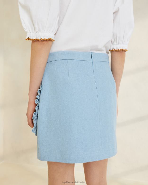 Loeffler Randall Frauen Eura-Rüschentaschenrock RHV8H229 leichter Denim Kleidung
