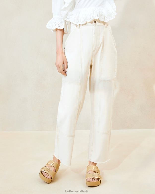 Loeffler Randall Frauen Roy Carpenter Hose RHV8H215 Creme Kleidung