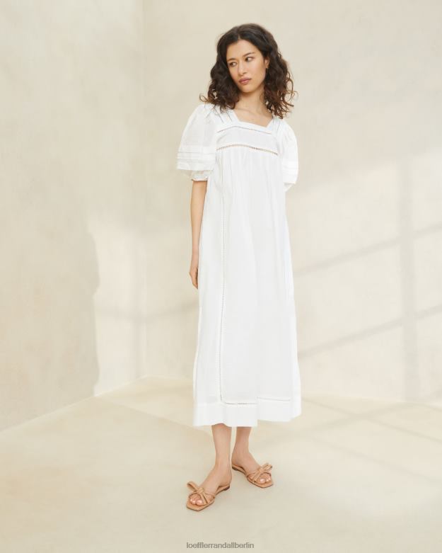 Loeffler Randall Frauen August-Kleid mit Puffärmeln RHV8H171 Weiß Kleidung