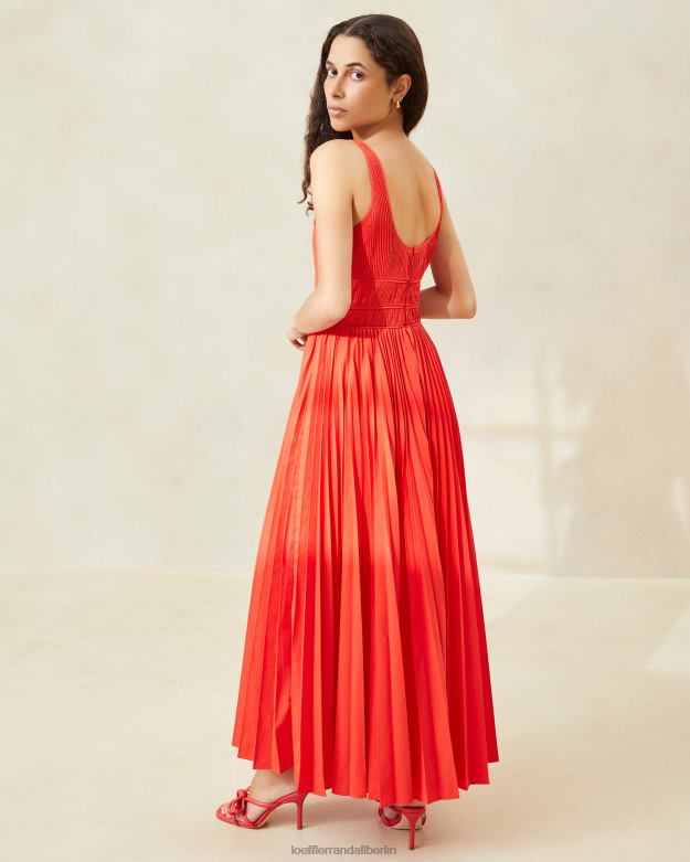 Loeffler Randall Frauen Bea Faltenkleid RHV8H180 Mohn Kleidung