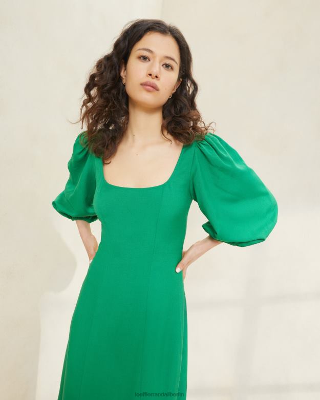 Loeffler Randall Frauen Carmina-Curve-Kleid RHV8H185 Smaragd Kleidung