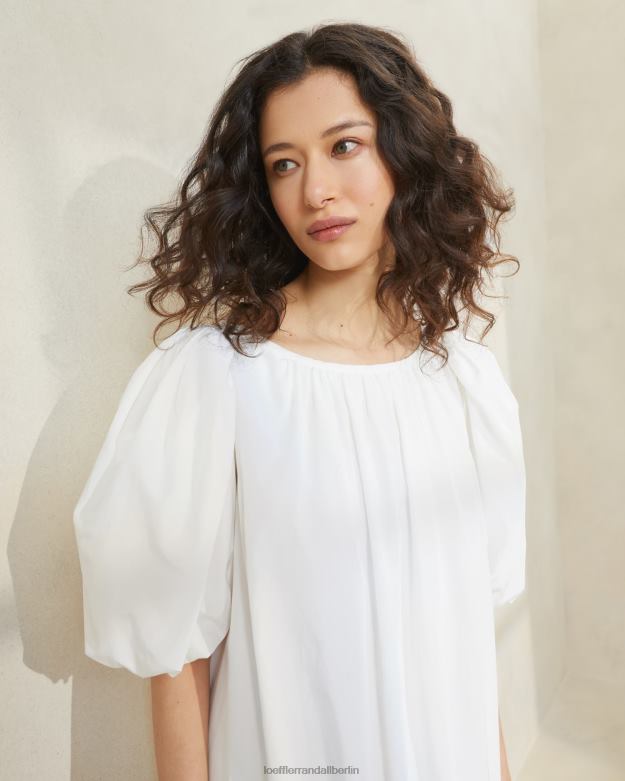 Loeffler Randall Frauen Mimi übergroßes Kleid mit Puffärmeln RHV8H178 Weiß Kleidung