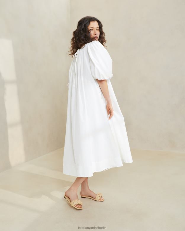 Loeffler Randall Frauen Mimi übergroßes Kleid mit Puffärmeln RHV8H178 Weiß Kleidung