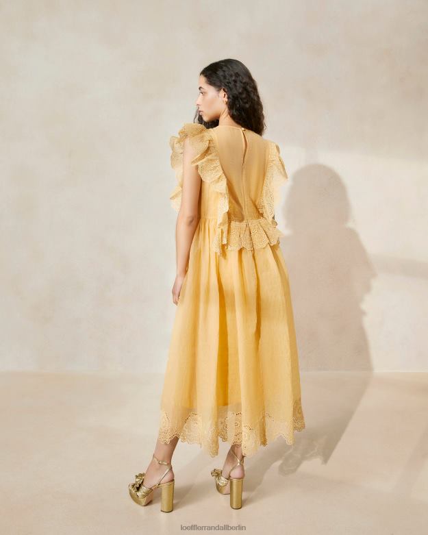 Loeffler Randall Frauen Naomi besticktes, gewelltes Kleid RHV8H192 Düne Kleidung