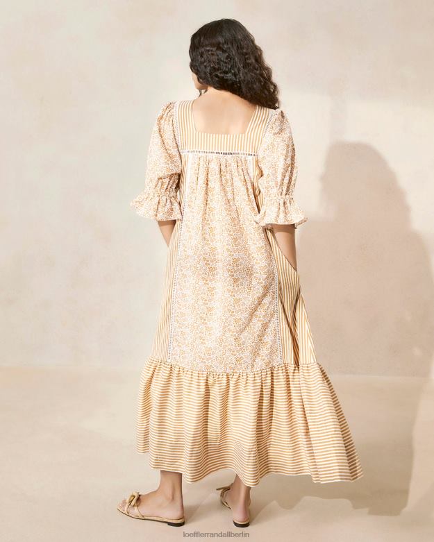 Loeffler Randall Frauen Phillipa Maxikleid RHV8H184 braunes Blumenmuster/brauner Streifen Kleidung