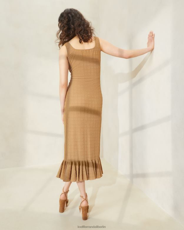 Loeffler Randall Frauen Yessica Tankkleid mit Rüschensaum RHV8H195 braun Kleidung