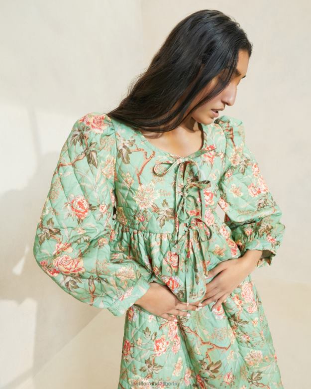Loeffler Randall Frauen Donna-Jacke zum Binden vorne RHV8H254 Salbei botanisch blumig Kleidung