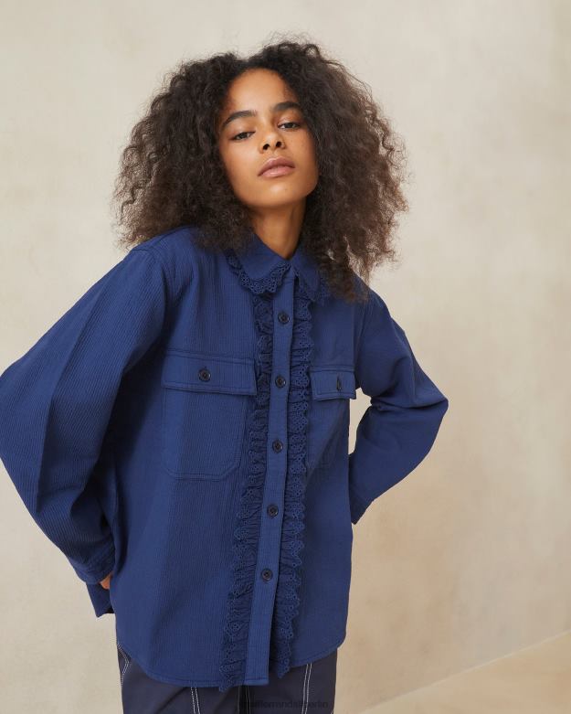 Loeffler Randall Frauen Zeke-Ösen-Arbeitsmantel RHV8H261 Indigo Kleidung