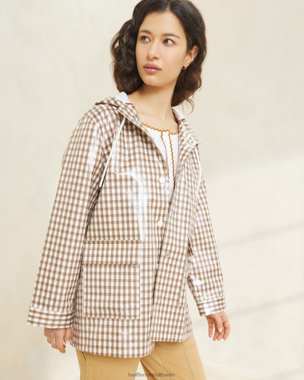 Loeffler Randall Frauen neblige Regenjacke RHV8H257 brauner Gingham Kleidung