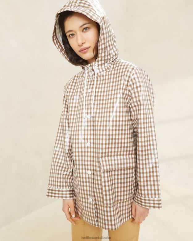 Loeffler Randall Frauen neblige Regenjacke RHV8H257 brauner Gingham Kleidung