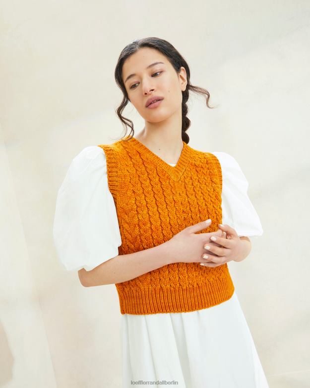 Loeffler Randall Frauen Rosie Grobstrickweste RHV8H256 Sonnenuntergang Kleidung