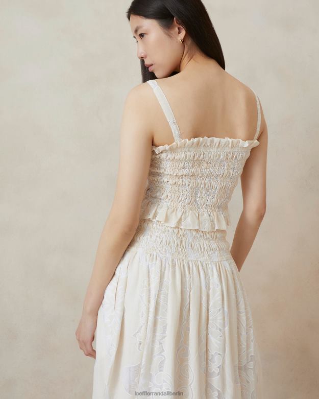 Loeffler Randall Frauen Anita gesmoktes Oberteil RHV8H251 naturfarben Kleidung