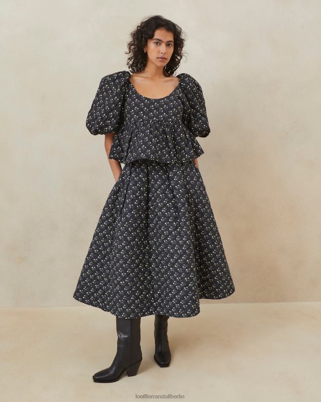 Loeffler Randall Frauen Jessalyn Steppoberteil RHV8H247 schwarze Blümchenblümchen Kleidung