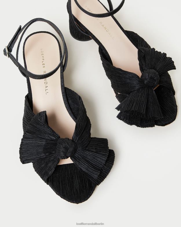 Loeffler Randall Frauen Dahlia-Faltenschleifenabsatz RHV8H25 Schwarz Schuhe
