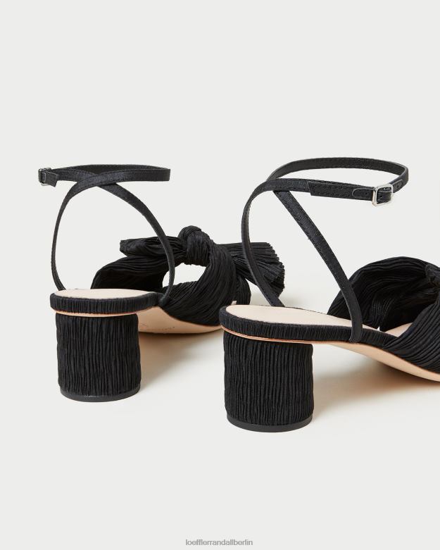 Loeffler Randall Frauen Dahlia-Faltenschleifenabsatz RHV8H25 Schwarz Schuhe