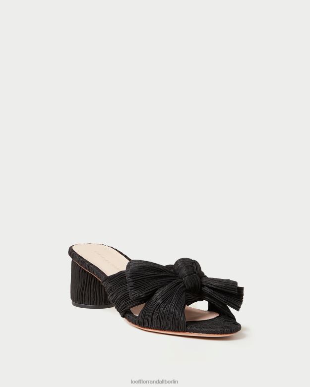 Loeffler Randall Frauen Emilia-Absatz mit plissierter Schleife RHV8H18 Schwarz Schuhe