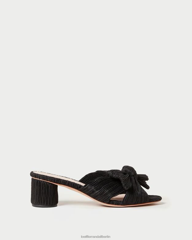 Loeffler Randall Frauen Emilia-Absatz mit plissierter Schleife RHV8H18 Schwarz Schuhe