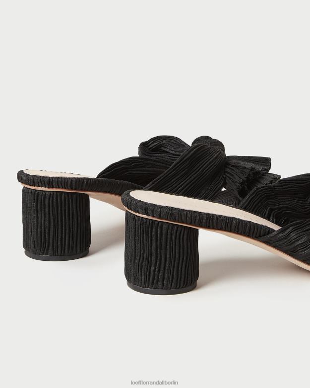 Loeffler Randall Frauen Emilia-Absatz mit plissierter Schleife RHV8H18 Schwarz Schuhe