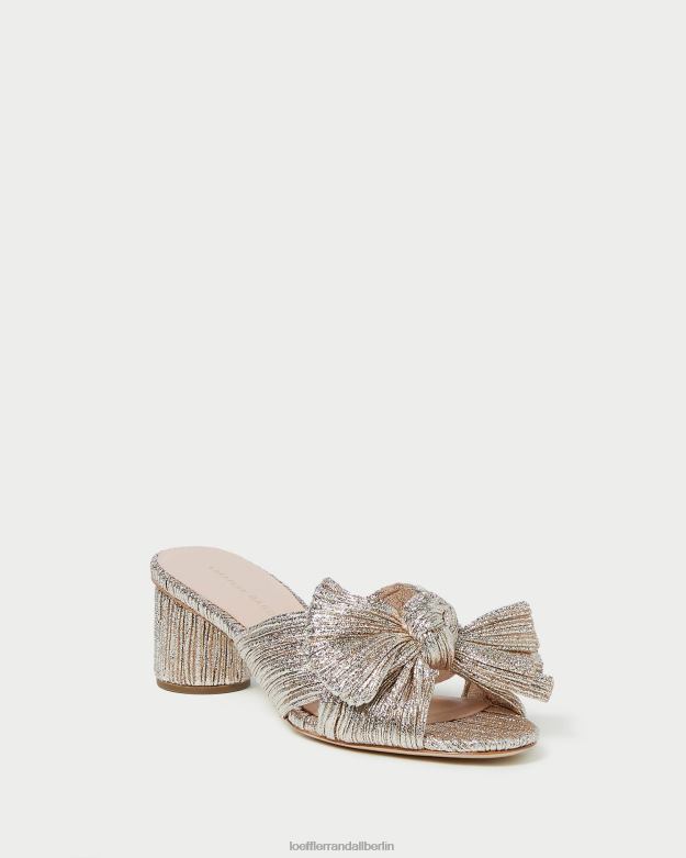 Loeffler Randall Frauen Emilia-Absatz mit plissierter Schleife RHV8H49 Sekt Schuhe