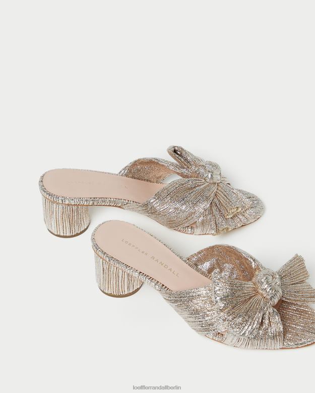 Loeffler Randall Frauen Emilia-Absatz mit plissierter Schleife RHV8H49 Sekt Schuhe