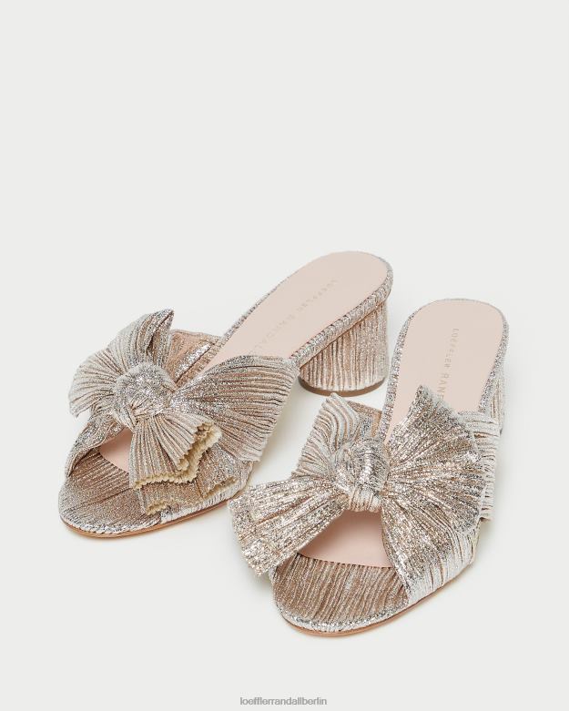 Loeffler Randall Frauen Emilia-Absatz mit plissierter Schleife RHV8H49 Sekt Schuhe