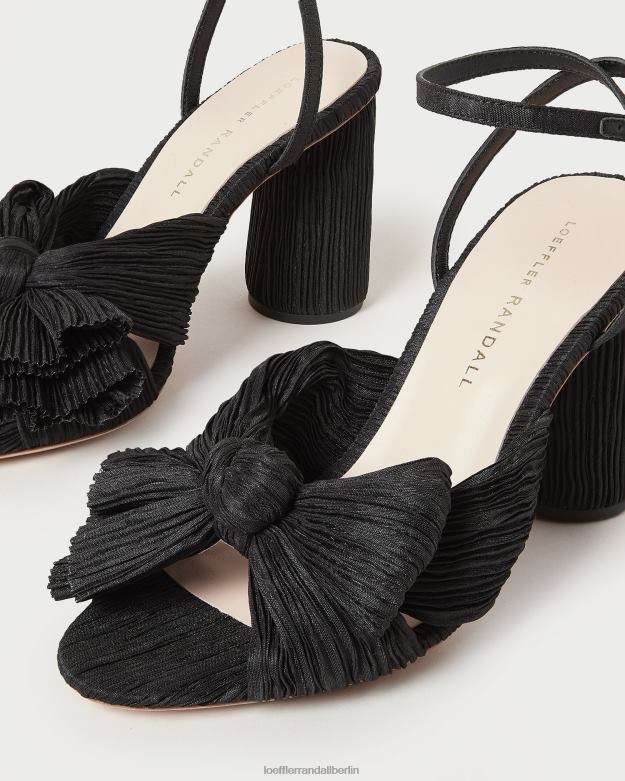 Loeffler Randall Frauen Kamelien-Faltenschleifenabsatz RHV8H17 Schwarz Schuhe