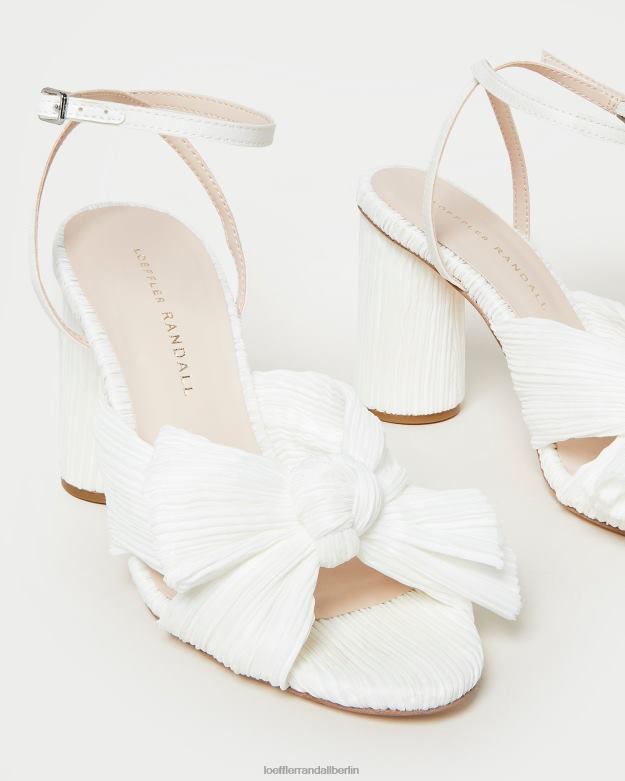 Loeffler Randall Frauen Kamelien-Faltenschleifenabsatz RHV8H32 Weiß Schuhe
