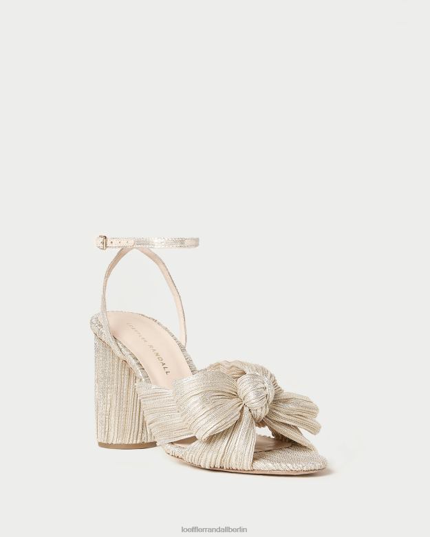 Loeffler Randall Frauen Kamelien-Faltenschleifenabsatz RHV8H3 Platin Schuhe