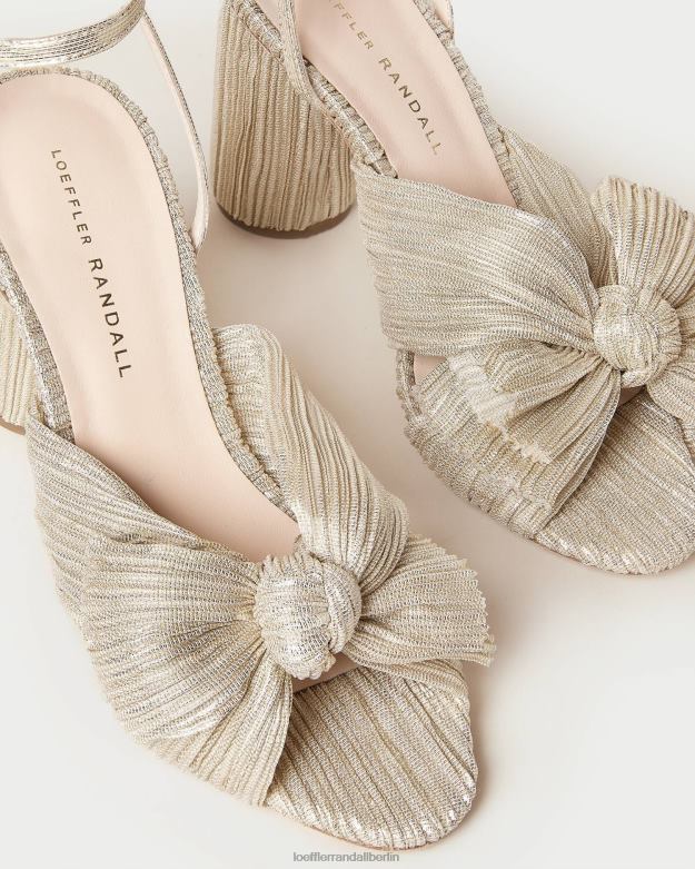Loeffler Randall Frauen Kamelien-Faltenschleifenabsatz RHV8H3 Platin Schuhe