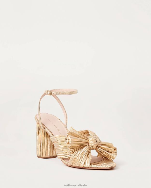 Loeffler Randall Frauen Kamelien-Faltenschleifenabsatz RHV8H5 Gold Schuhe