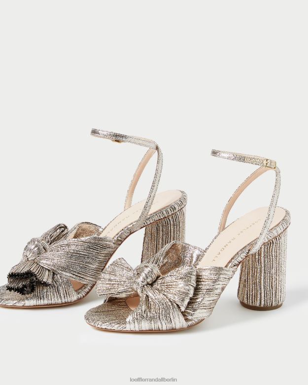 Loeffler Randall Frauen Kamelien-Faltenschleifenabsatz RHV8H64 Sekt Schuhe