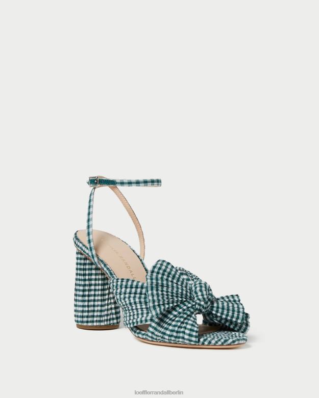 Loeffler Randall Frauen Kamelien-Schleifenabsatz RHV8H96 Mini grüner Gingham Schuhe