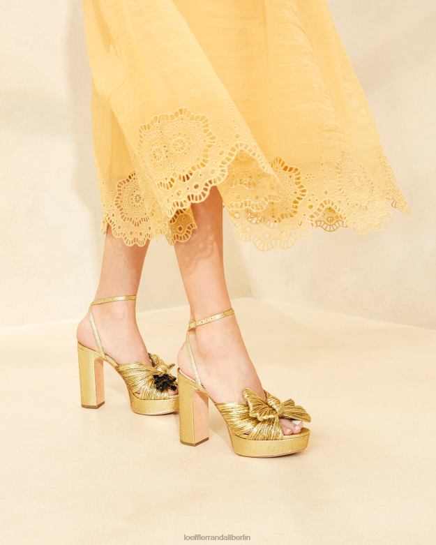 Loeffler Randall Frauen Natalia Plateau-Schleifenabsatz RHV8H89 oro Schuhe