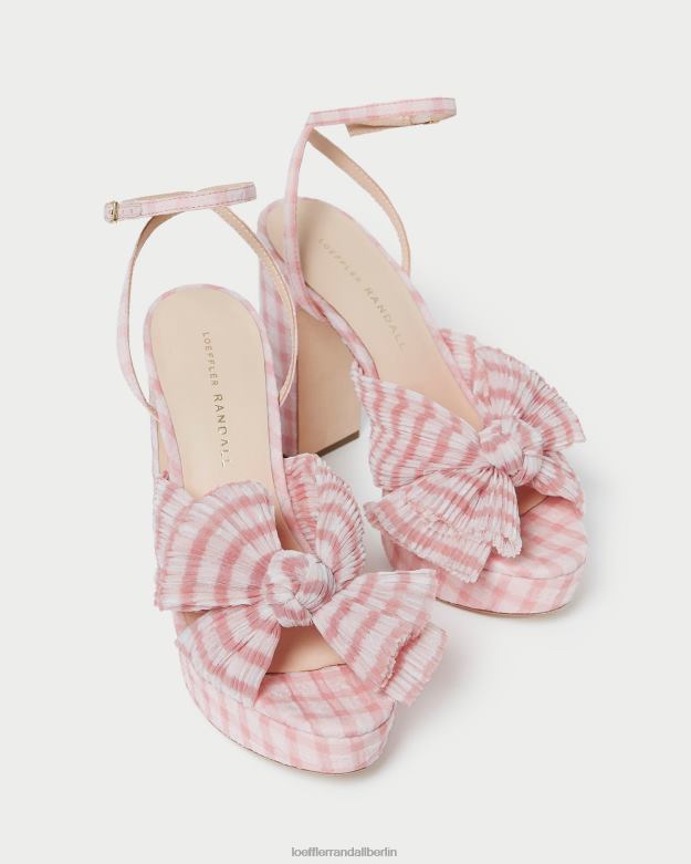 Loeffler Randall Frauen Natalia Schleifenabsatz RHV8H82 zartrosa Gingham Schuhe