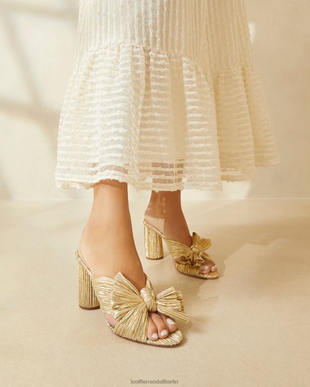 Loeffler Randall Frauen Penny-Faltenschleifenabsatz RHV8H8 Gold Schuhe