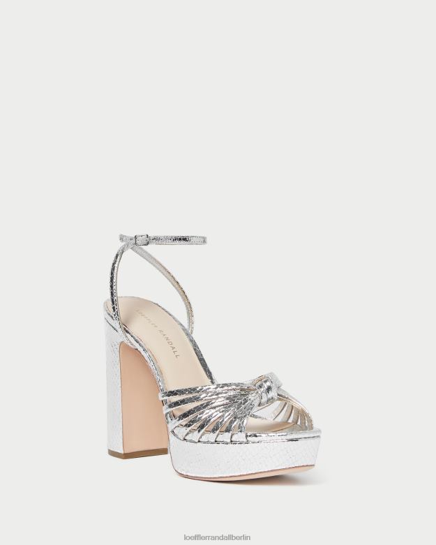 Loeffler Randall Frauen Rivka-Knoten-Plateausandale RHV8H75 Silber Schuhe