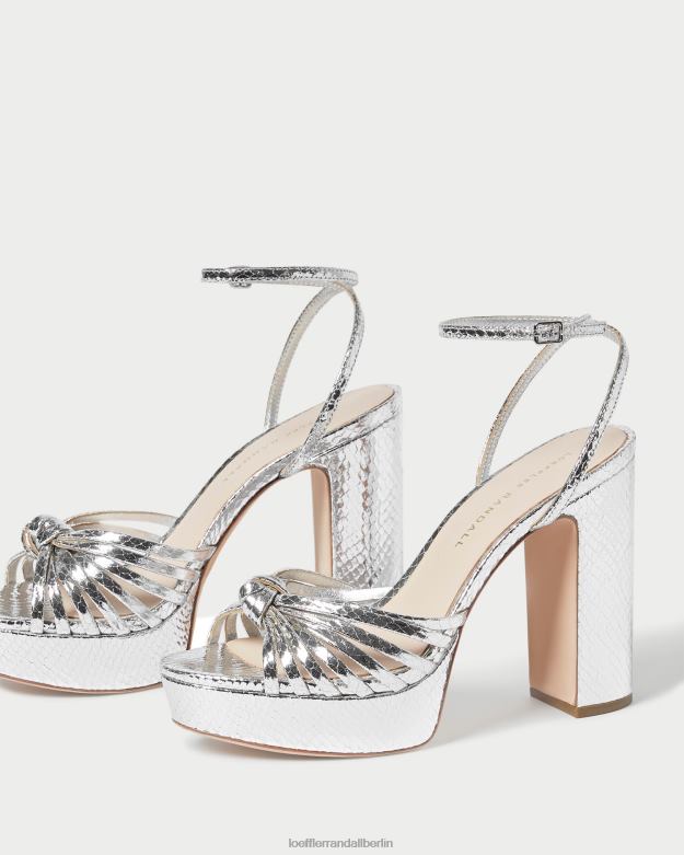 Loeffler Randall Frauen Rivka-Knoten-Plateausandale RHV8H75 Silber Schuhe