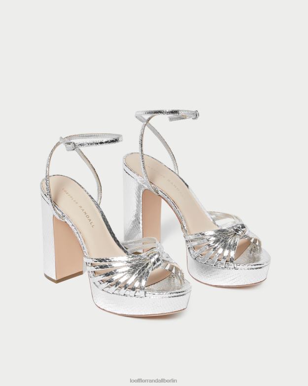 Loeffler Randall Frauen Rivka-Knoten-Plateausandale RHV8H75 Silber Schuhe