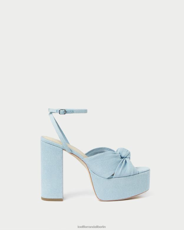 Loeffler Randall Frauen Roz-Knoten-Plattform RHV8H84 leichter Denim Schuhe