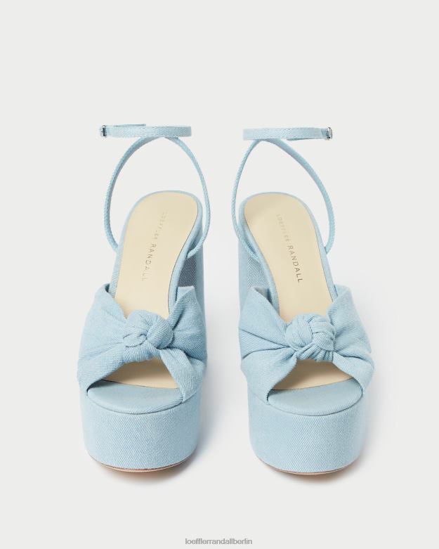 Loeffler Randall Frauen Roz-Knoten-Plattform RHV8H84 leichter Denim Schuhe
