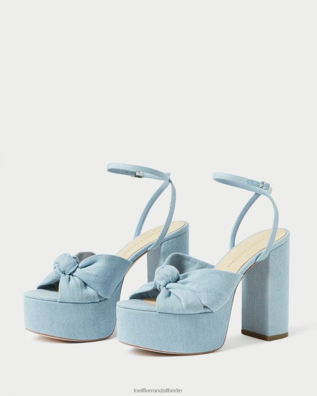 Loeffler Randall Frauen Roz-Knoten-Plattform RHV8H84 leichter Denim Schuhe