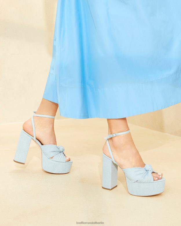 Loeffler Randall Frauen Roz-Knoten-Plattform RHV8H84 leichter Denim Schuhe