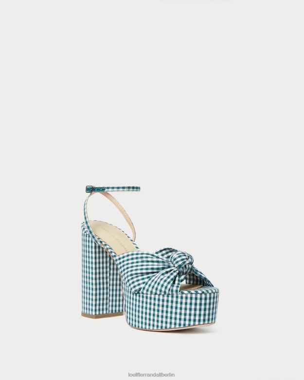 Loeffler Randall Frauen Roz-Knoten-Plattform RHV8H90 Mini grüner Gingham Schuhe