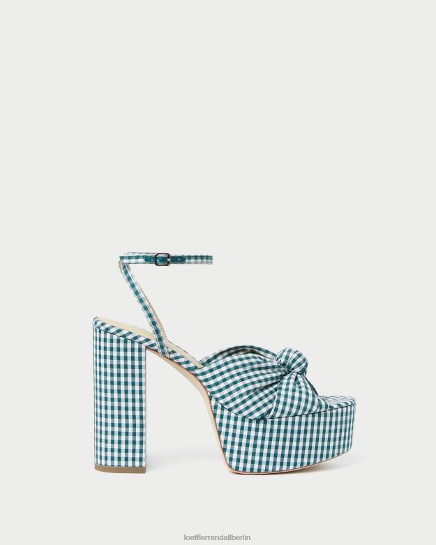 Loeffler Randall Frauen Roz-Knoten-Plattform RHV8H90 Mini grüner Gingham Schuhe