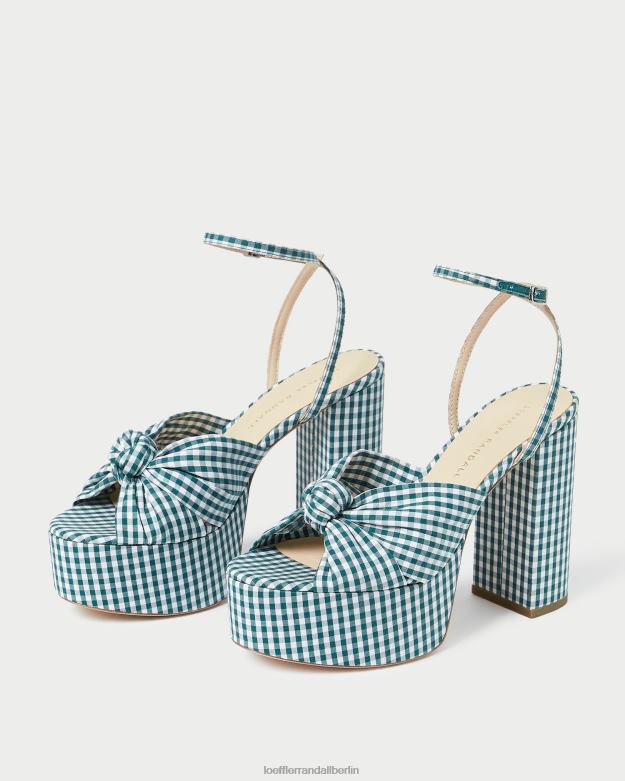 Loeffler Randall Frauen Roz-Knoten-Plattform RHV8H90 Mini grüner Gingham Schuhe