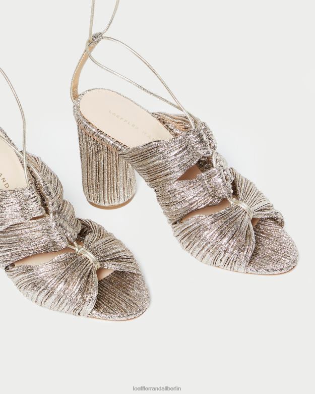 Loeffler Randall Frauen Teresa plissierte Schnürsandale RHV8H95 Sekt Schuhe