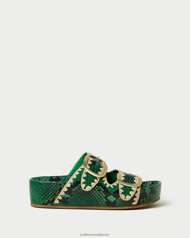Loeffler Randall Frauen Theo-Sandale mit Fußbett RHV8H120 grün/natur Schuhe