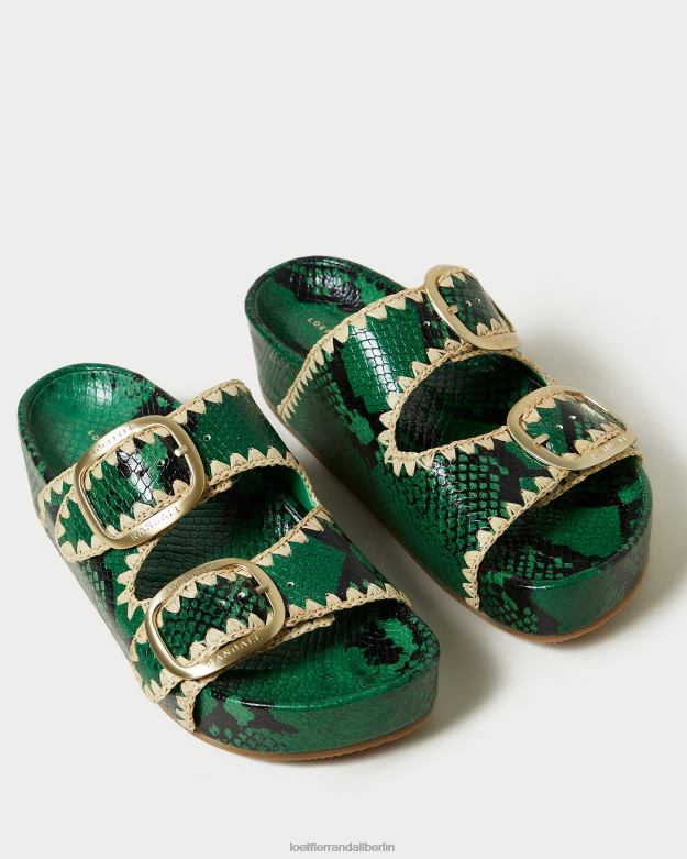 Loeffler Randall Frauen Theo-Sandale mit Fußbett RHV8H120 grün/natur Schuhe